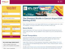 Tablet Screenshot of happyshuttlecancun.com